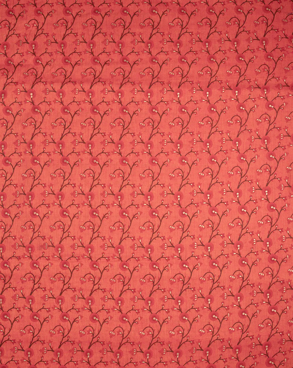 ( Pre Cut 85 CM ) Screen Print BordeLoom Textured Cotton Fabric