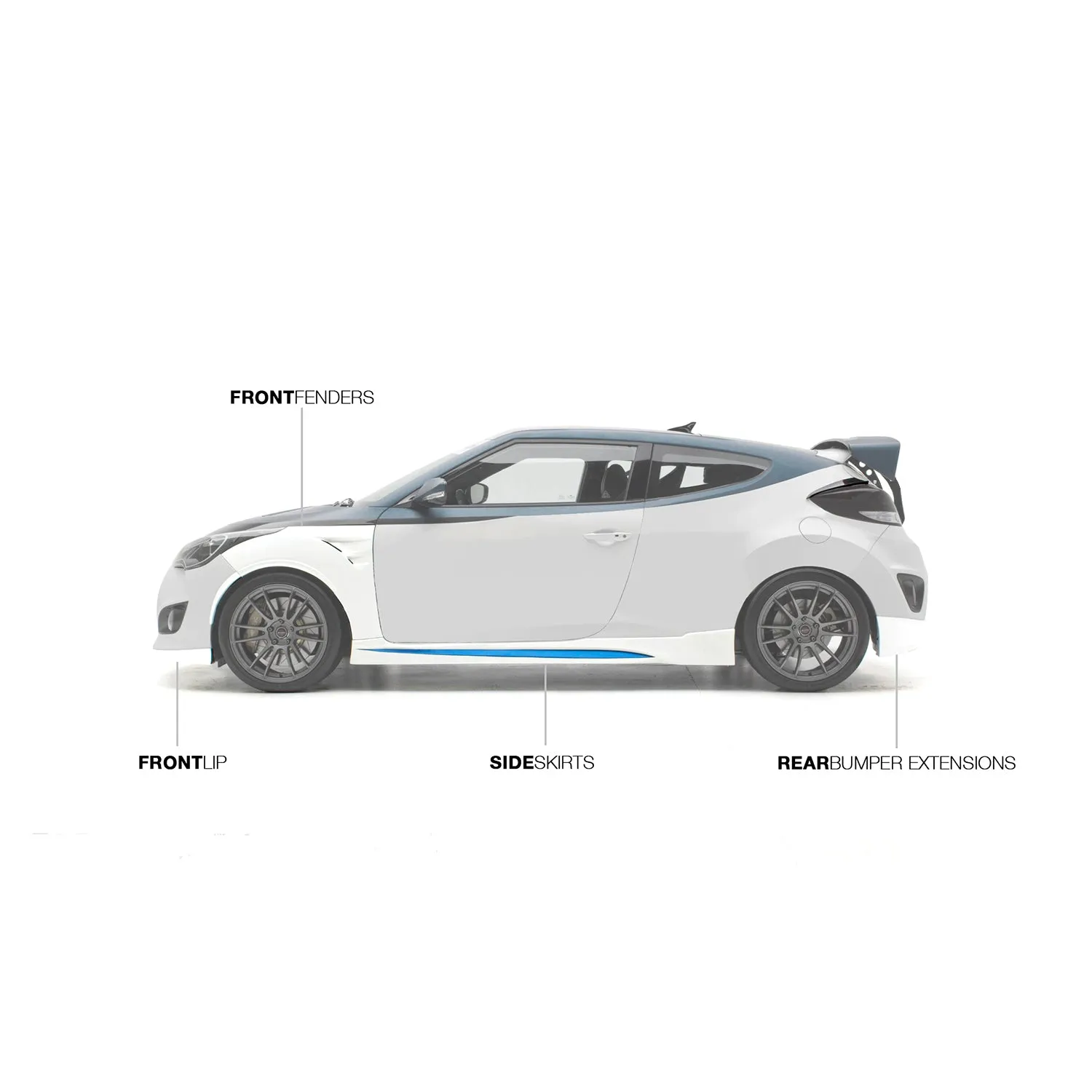 2013-2017 Hyundai Veloster Turbo C-FX Side Skirts