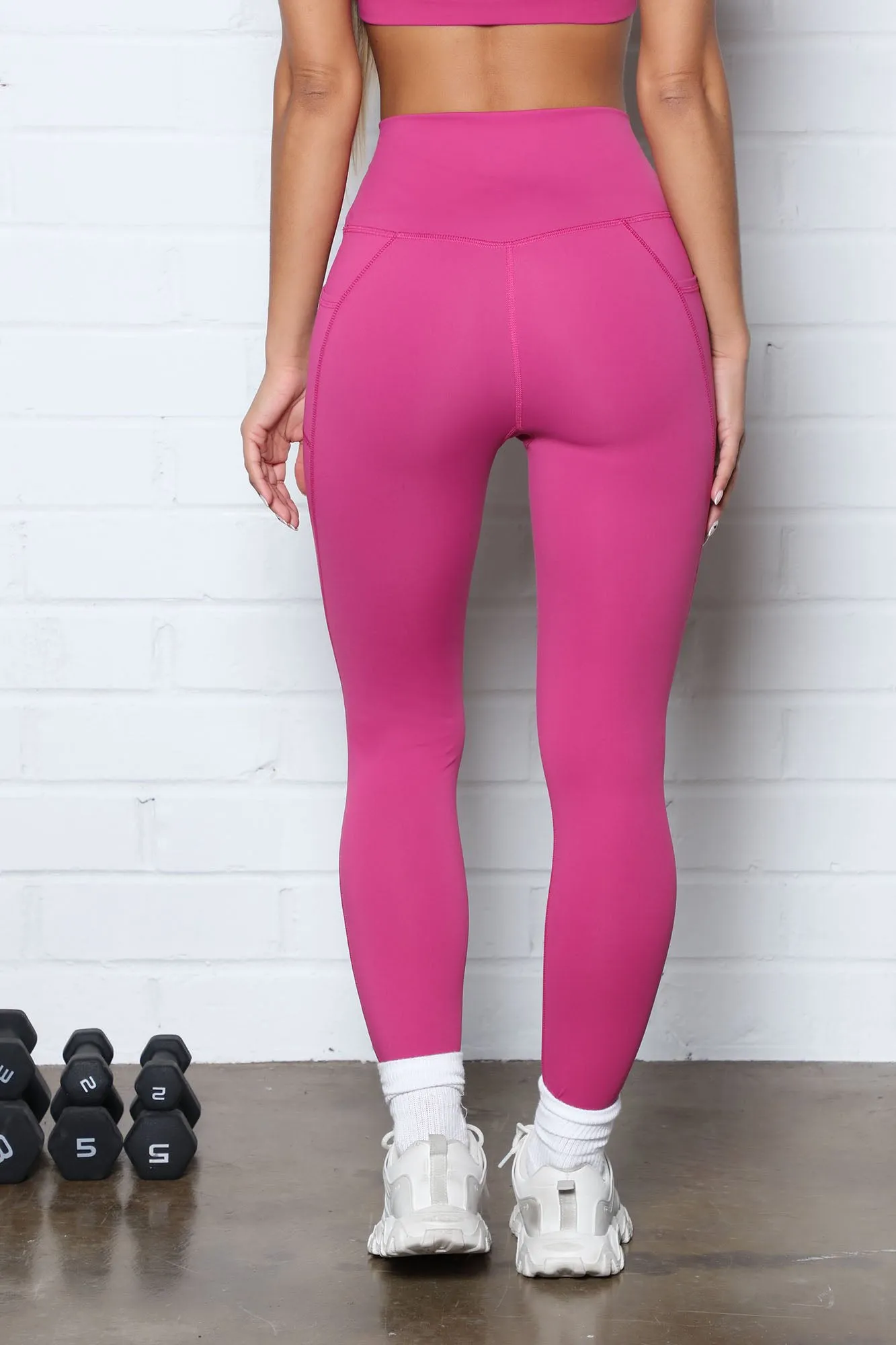 Back To It Active Ankle Legging In Power Flex - Raspberry