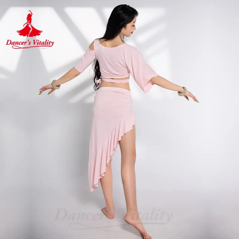 Bellydance Costumes Sense of Design Half Sleeved Top Hip Wrap Skirt Set Women's Oriental Dance Professional Performance Clothing