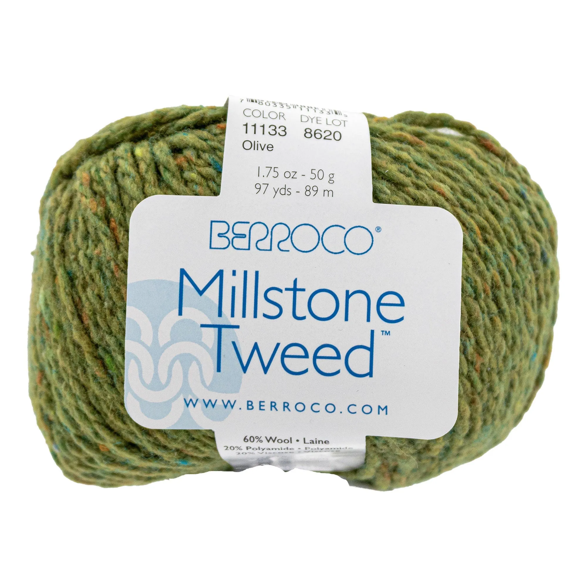 Berroco Millstone Tweed Yarn - 11133 Olive