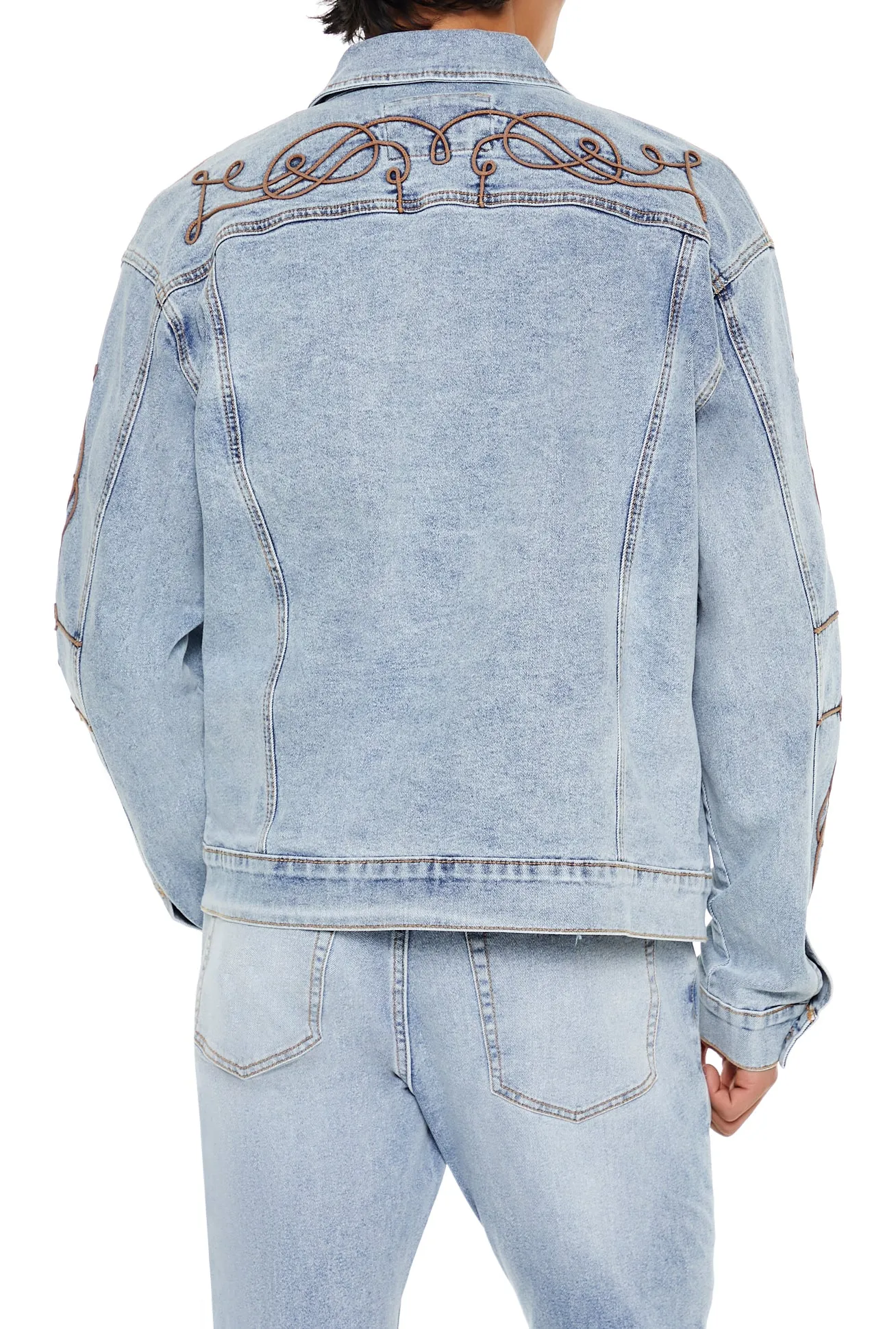 Blouson en denim avec motif brodé