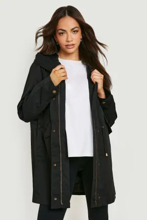 Boohoo Maternity Waterproof Parka, Black