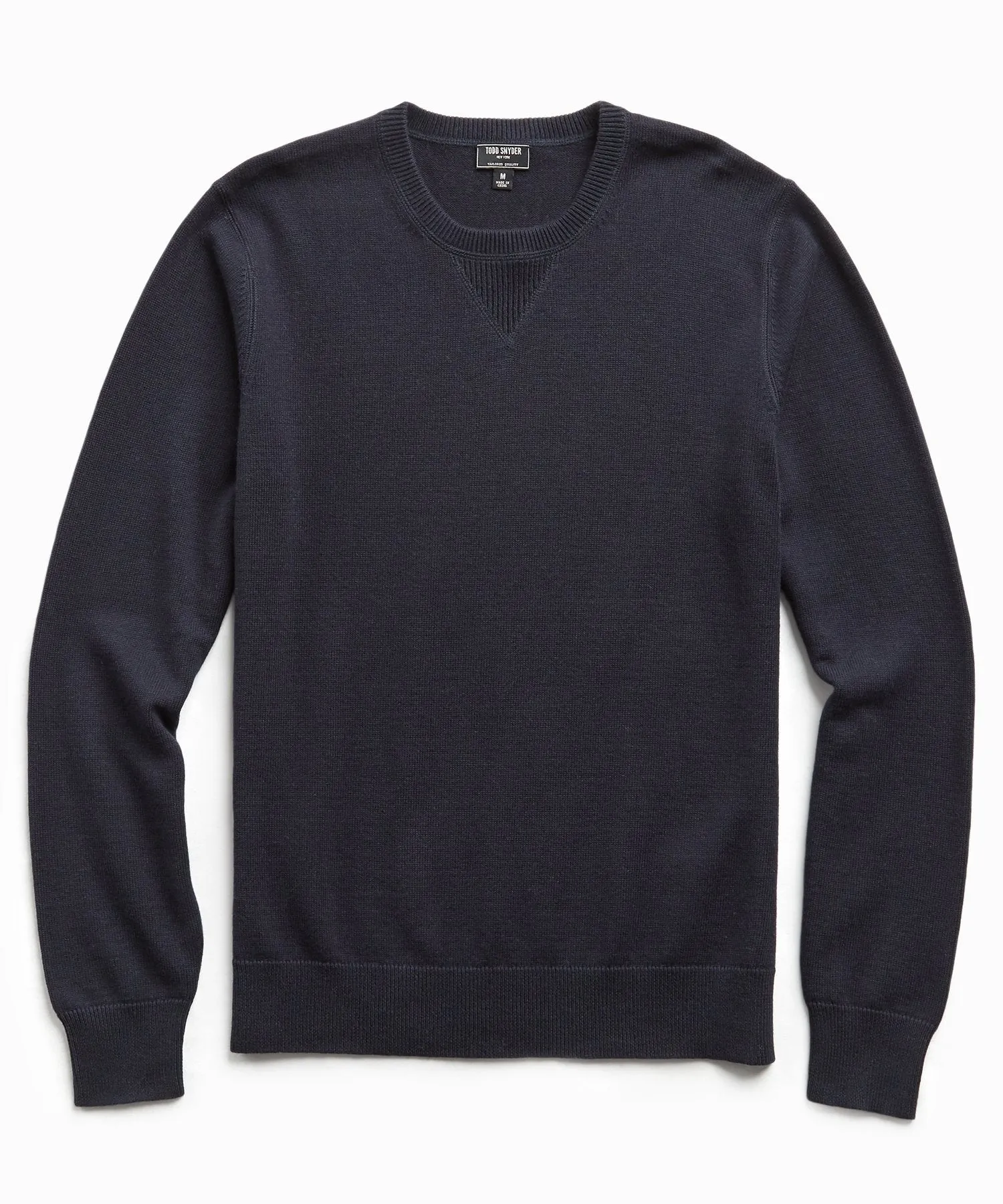 Cotton Cashmere Sweater in Navy