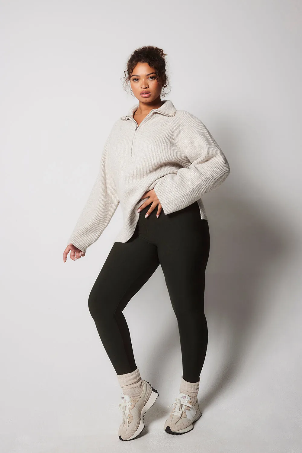 Curve Winter Everyday High Waisted Leggings - Deep Olive