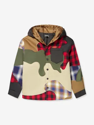 Dsquared2 Boys Checked Camo Contrast Over Jacket