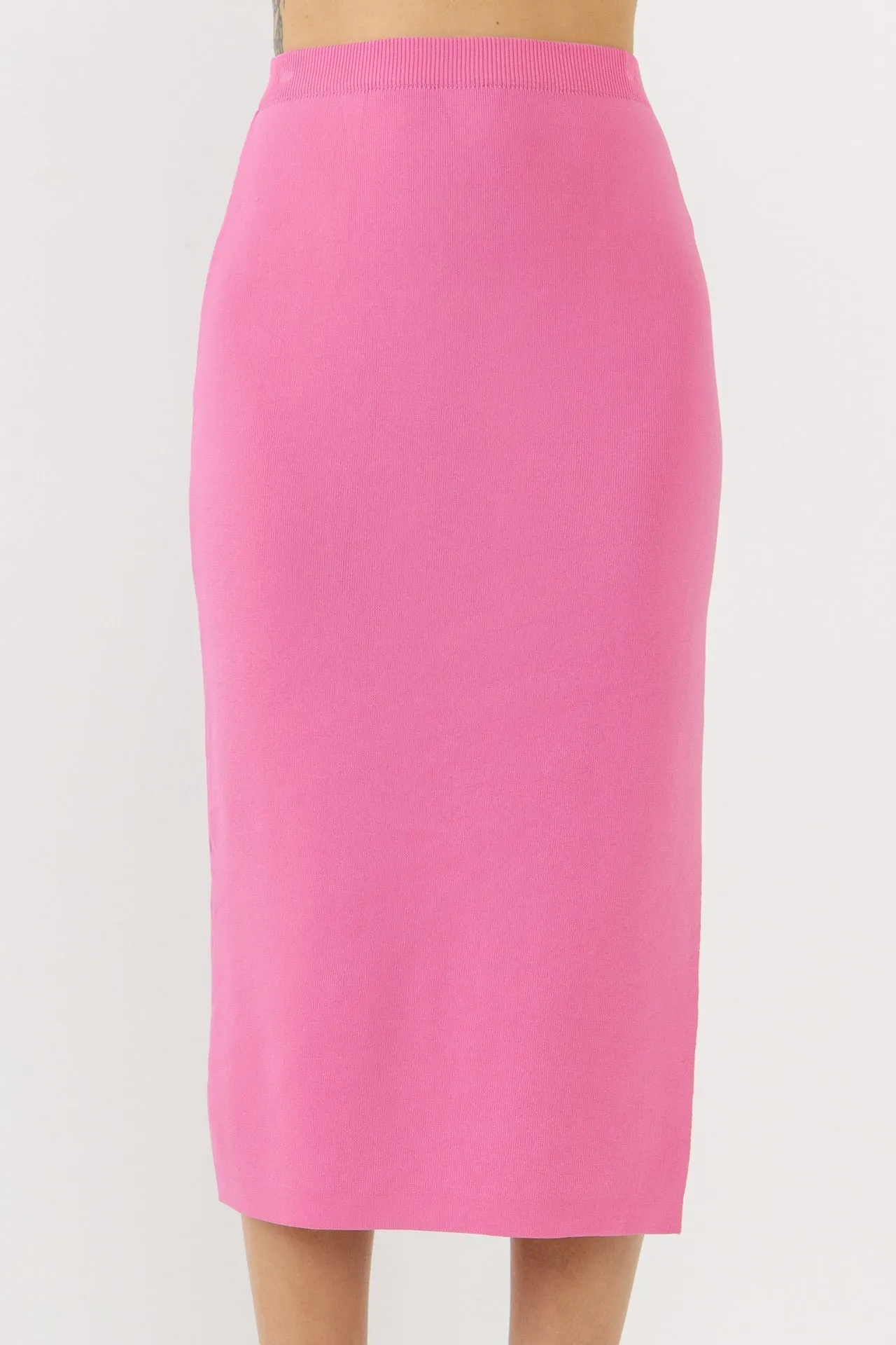 Endless Rose - Side Slit Detailed Knit Midi Skirt