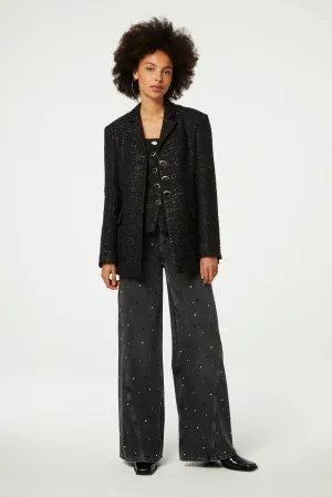 Fabienne Chapot Cher Tweed Blazer Black