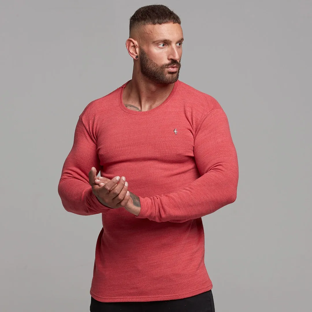 Father Sons Classic Red Marl Super Slim Sweater - FSH231