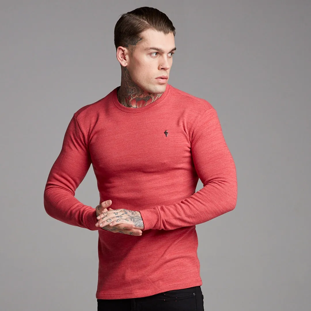 Father Sons Classic Red Marl Super Slim Sweater - FSH231