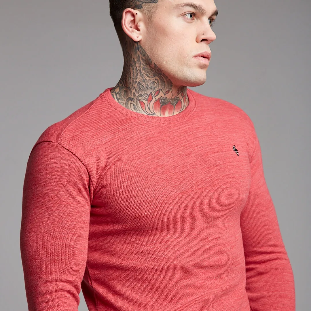 Father Sons Classic Red Marl Super Slim Sweater - FSH231