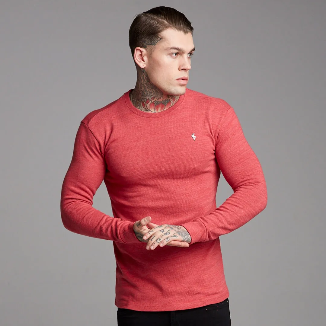 Father Sons Classic Red Marl Super Slim Sweater - FSH231