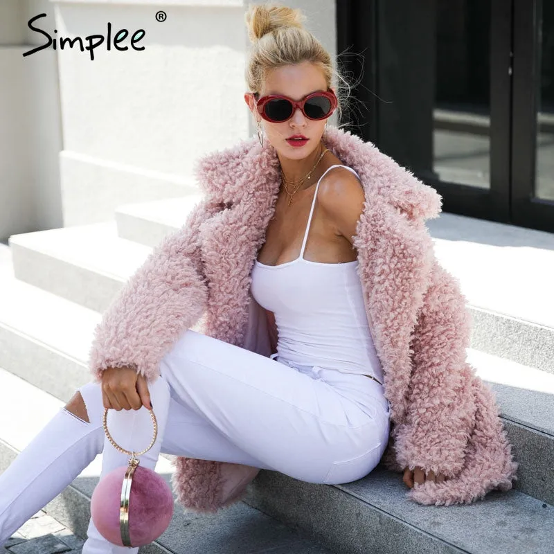 Faux Fur Trendy Streetwear Autumn Winter Jacket Coat (Plus Size)