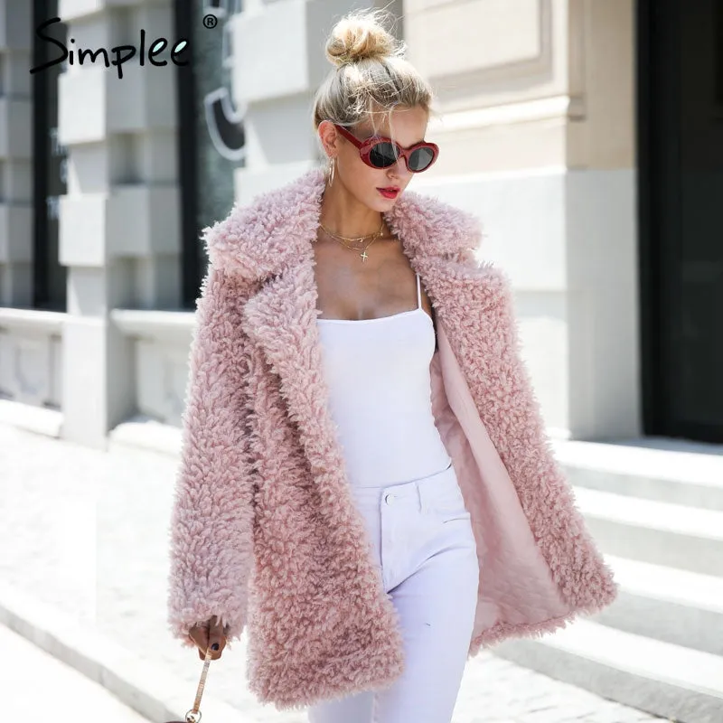 Faux Fur Trendy Streetwear Autumn Winter Jacket Coat (Plus Size)