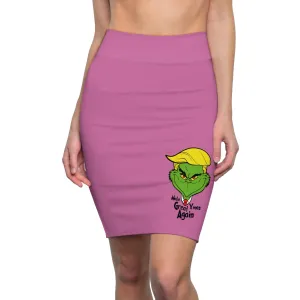 Holiday Themed Women's Pencil Skirt - Make Christmas Great Again