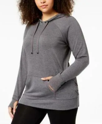 Ideology Women's Plus Size Crisscross-Sides Hoodie, Size 1X