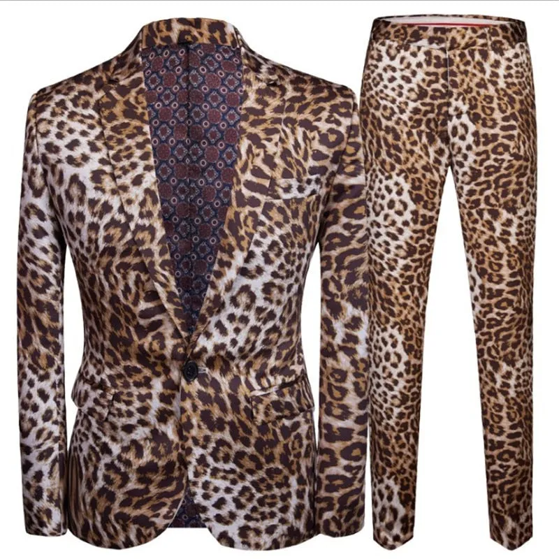 Leopard Print Men Suit