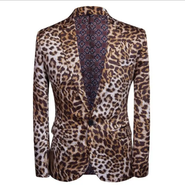 Leopard Print Men Suit