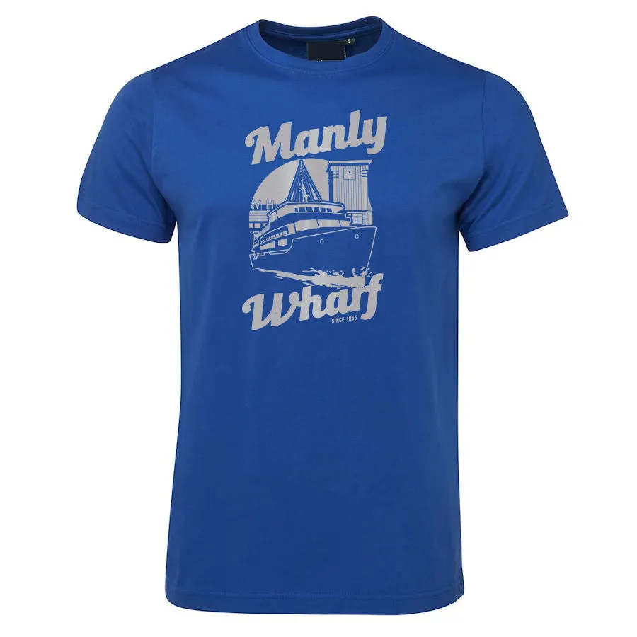 Manly Wharf Ferries Shortsleeve T-Shirt (Colour Choices, Silver Print)