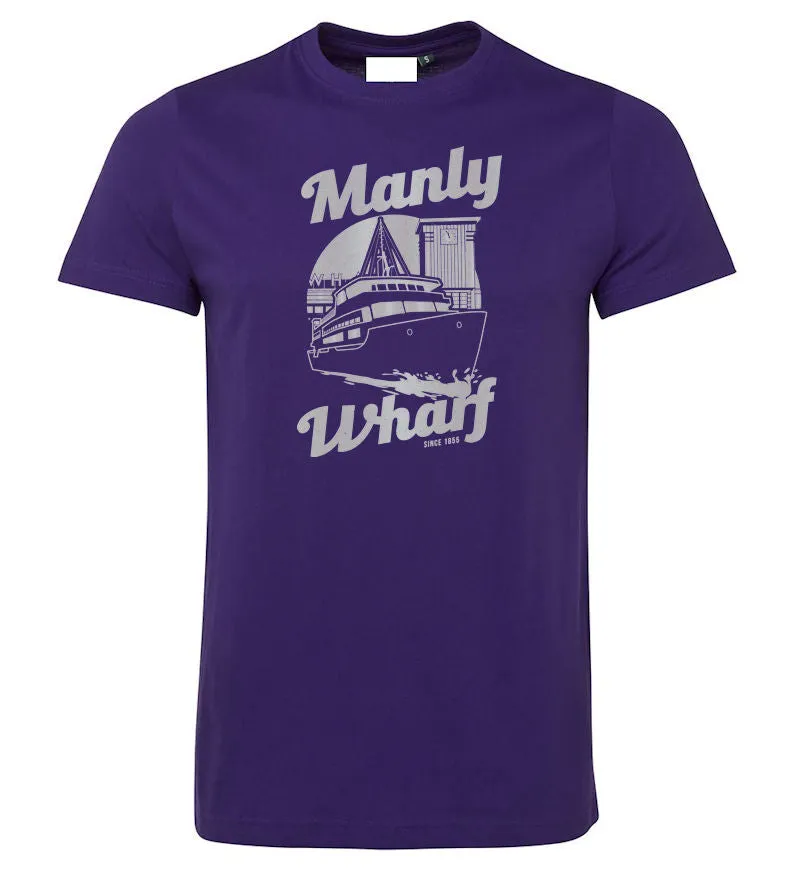 Manly Wharf Ferries Shortsleeve T-Shirt (Colour Choices, Silver Print)