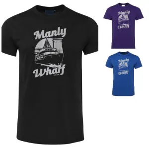 Manly Wharf Ferries Shortsleeve T-Shirt (Colour Choices, Silver Print)