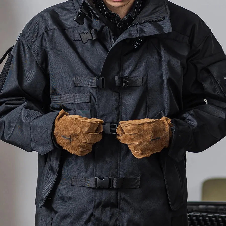 Men's Oxford Multi-pockets Thick Windproof Waterproof Military Jacket