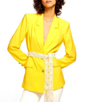 Mildred Belted Blazer Bright Lemon