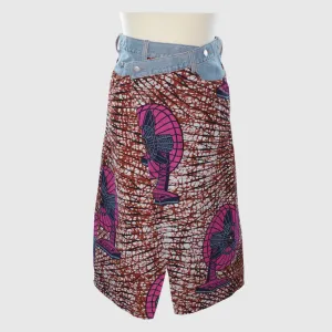 Multicolor Avery Printed Wrap Skirt