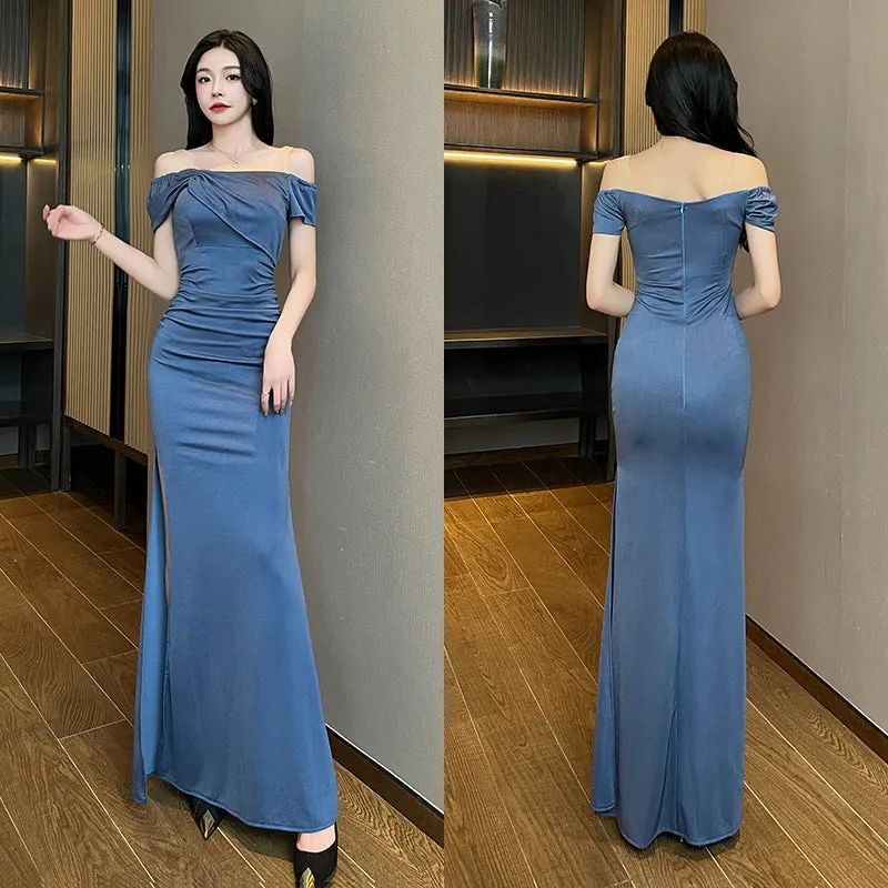 Nightclub Evening Dress Sexy Dress Long Dress Temperament KTV Glade Pedicure Work Clothes Bath Massage Workwear