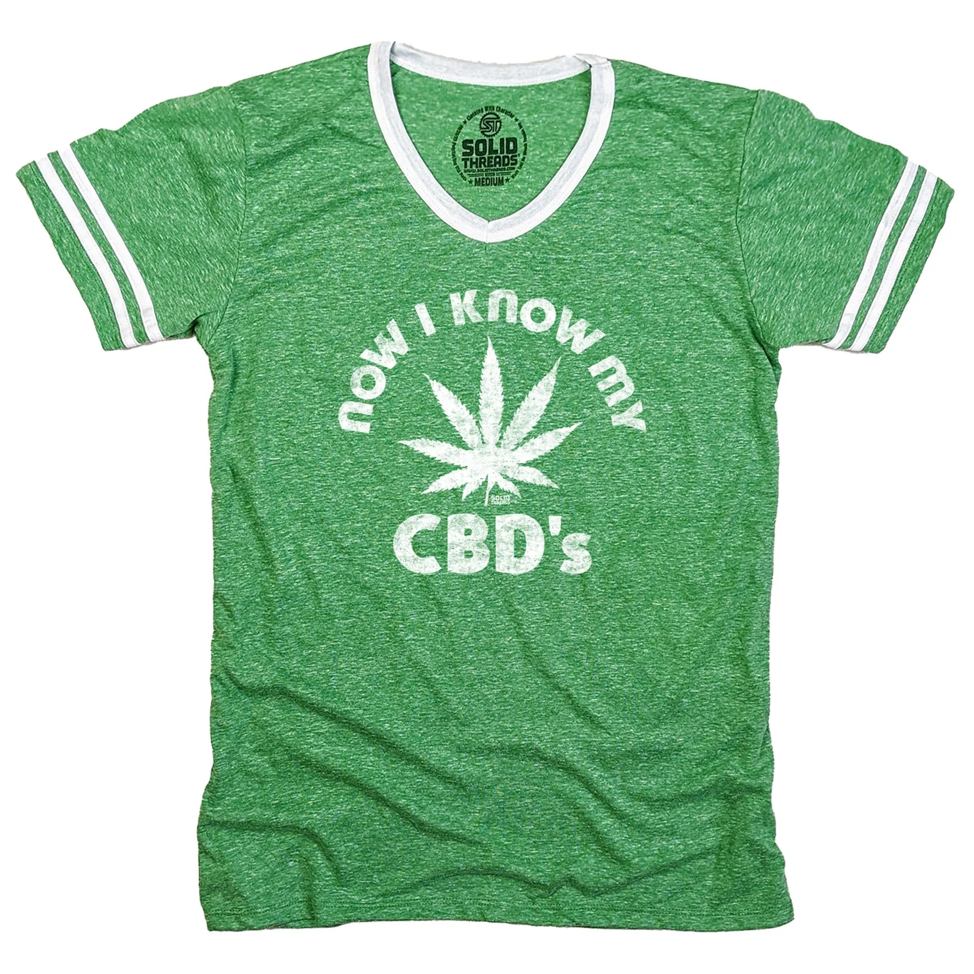 Now I Know My CBD's Ringer V-Neck Tee