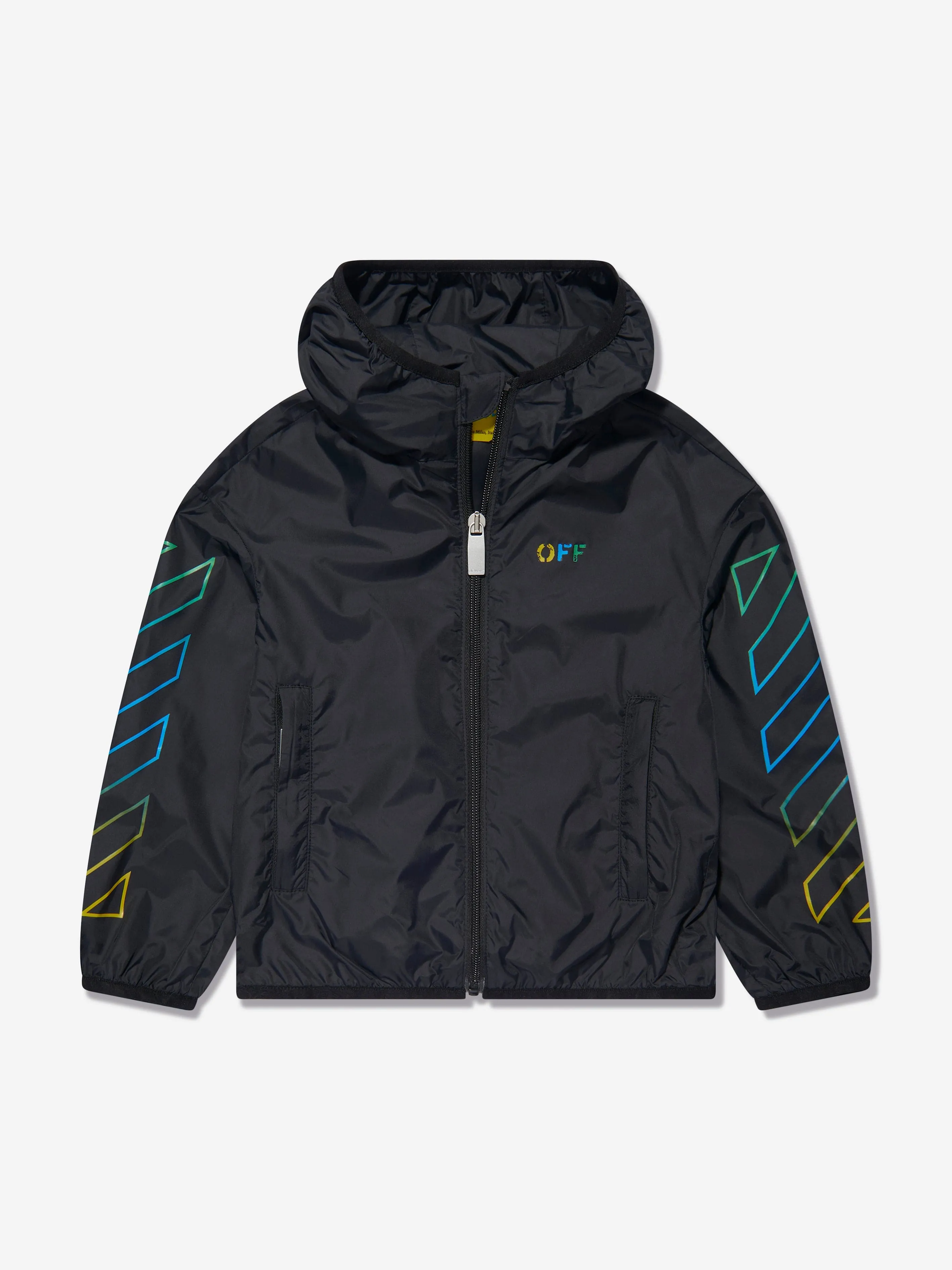 Off-White Kids Arrow Rainbow Windbreaker in Black