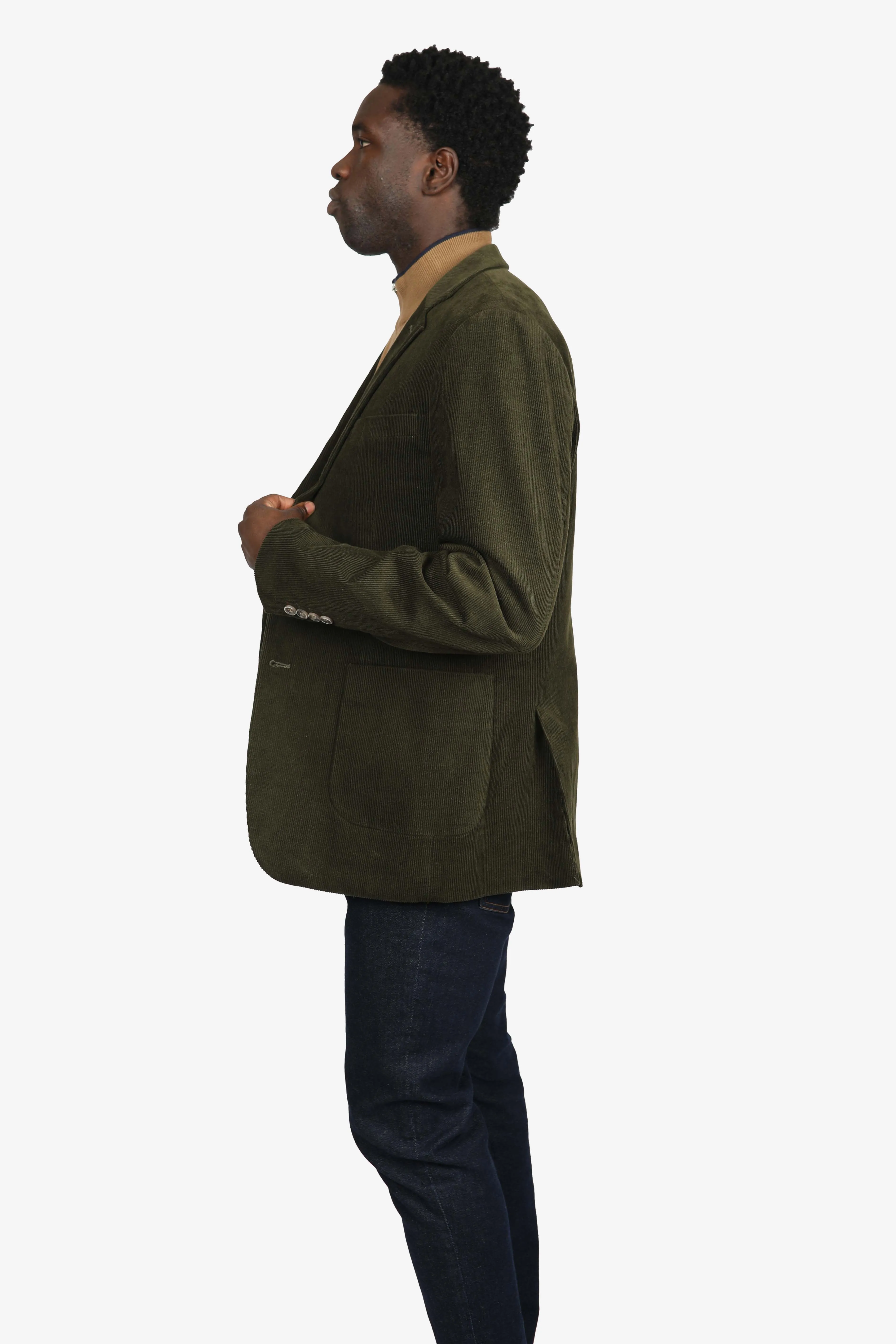 Olive Corduroy Patch Pocket Blazer