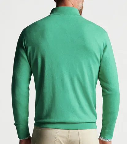 Peter Millar 1/4 Zip Crest Sweater - Aloe Green