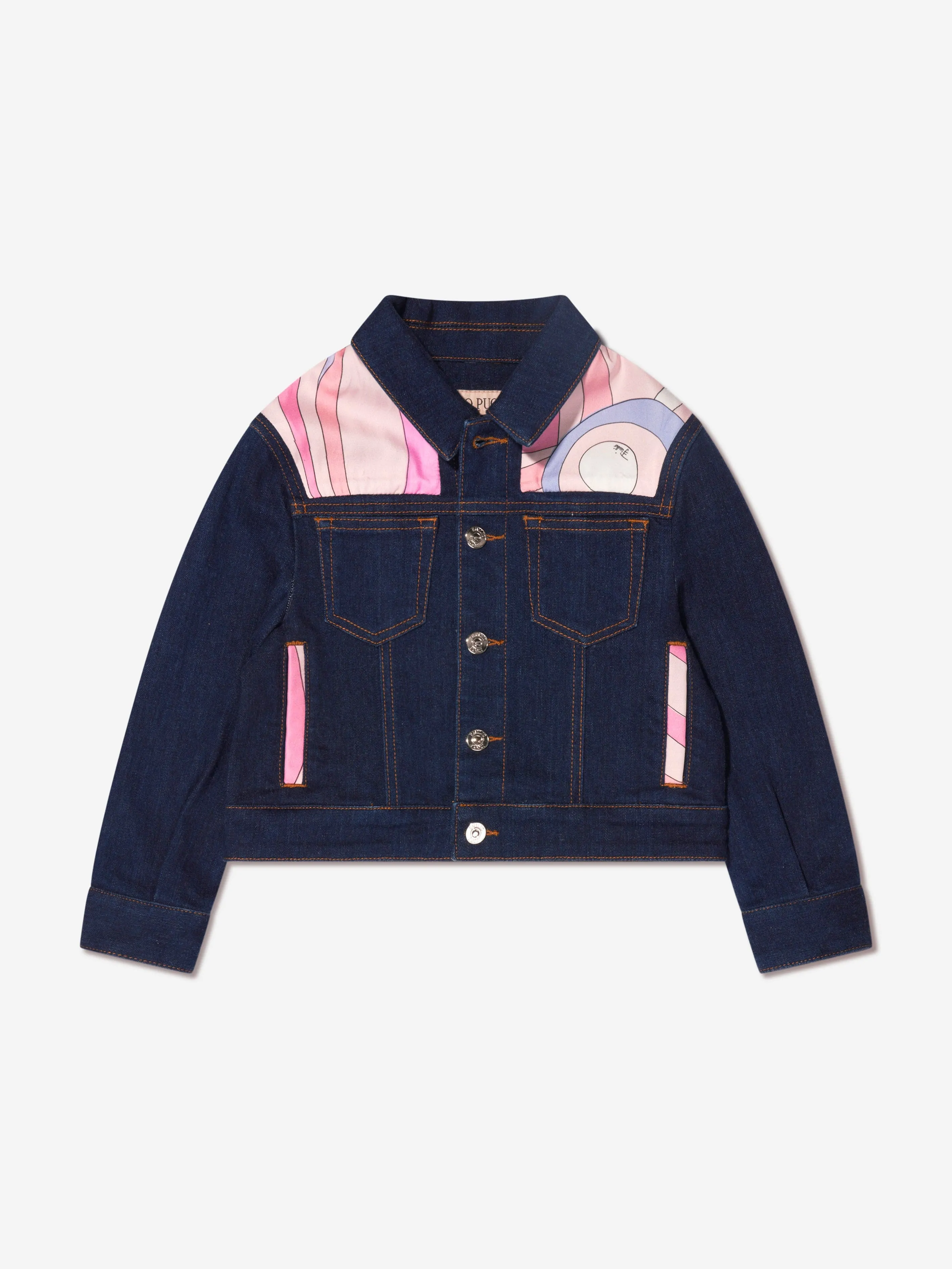 Pucci Girls Marmo Denim Jacket in Blue