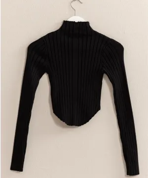 Reese Ribbed  Long Sleeve Crop Top