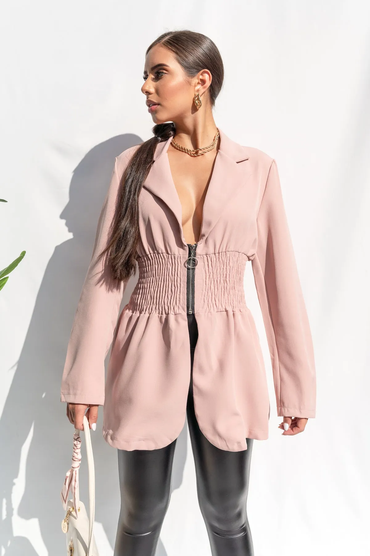 Smock Waist Blazer