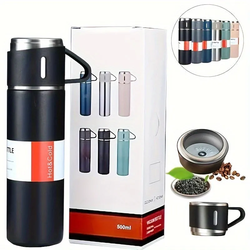 Stainless Steel Insulated Flask - Leakproof, BPA-Free, Perfect for Hot & Cold Beverages, Ideal for Car, Home, Office, and Travel