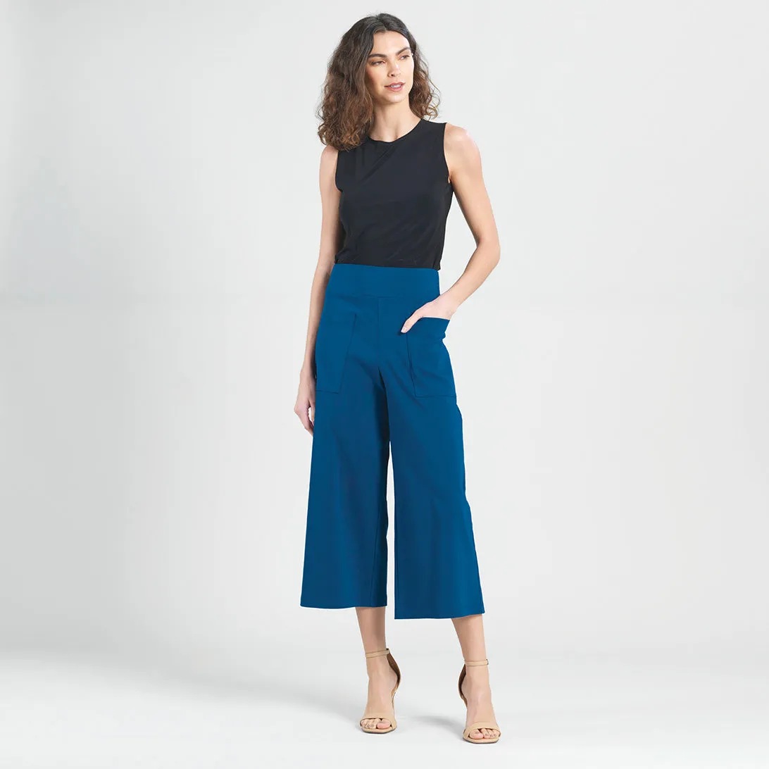 Techno Knit - Front Pocket Gaucho Pant - French Blue - Final Sale!